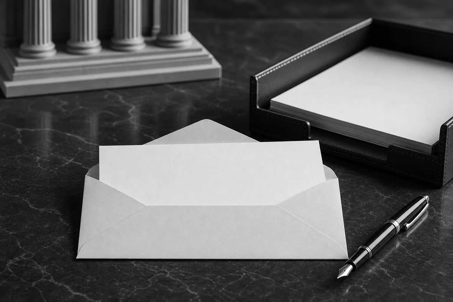 Formal legal notice in an envelope